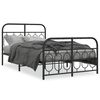 vidaXL Cadre de lit m&eacute;tal sans matelas avec pied de lit noir 120x200cm