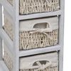 vidaXL Étagère de rangement en bois 3 paniers en tissage Blanc