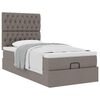 vidaXL Cadre de lit ottoman avec matelas taupe 90x190 cm tissu