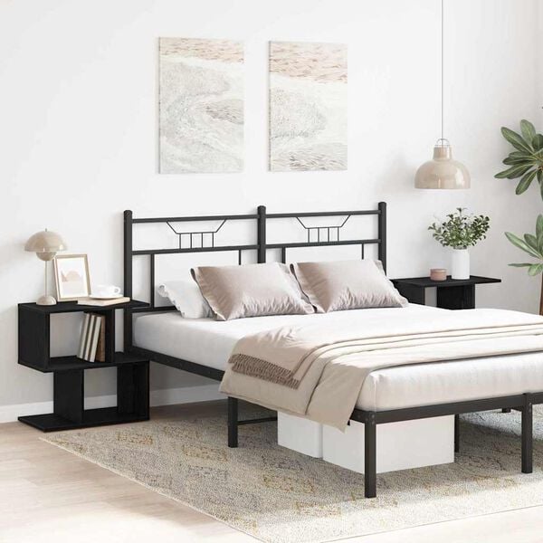 vidaXL Cabinet de chevet 2 pcs Ch&ecirc;ne noir 50 x 30 x 51,5 cm