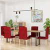 vidaXL Chaises &agrave; manger lot de 6 rouge bordeaux tissu