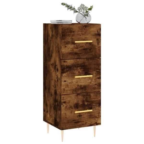 vidaXL Buffet Ch&ecirc;ne fum&eacute; 34,5x34x90 cm Bois d'ing&eacute;nierie