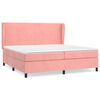 vidaXL Sommier &agrave; lattes de lit avec matelas Rose 200x200 cm Velours