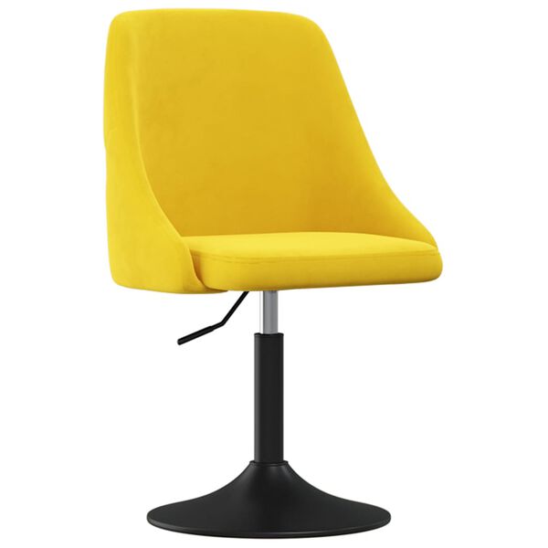 vidaXL Chaise de salle &agrave; manger Jaune moutarde Velours