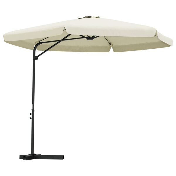 vidaXL Parasol d'ext&eacute;rieur avec m&acirc;t en acier 300 cm blanc sable