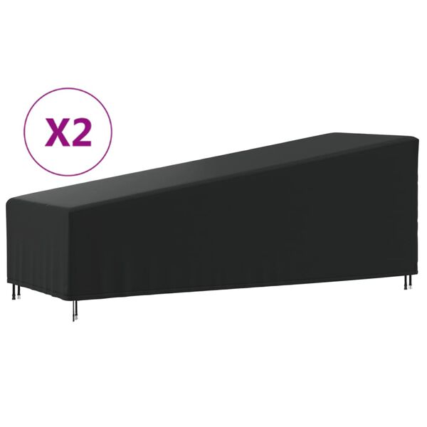 vidaXL Housses de chaise longue 2 pcs 210x80x45/75cm tissu oxford 420D