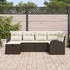 vidaXL Ensemble de canap&eacute; de jardin 6 pcs Marron Poly rotin