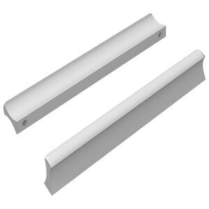 vidaXL Poign&eacute;e Uni 2 pc Argent&eacute; 105.7 x 7.4 x 15.5 mm Aluminium