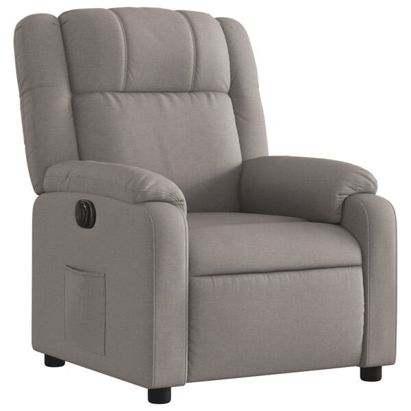 vidaXL Fauteuil inclinable &eacute;lectrique Taupe Tissu
