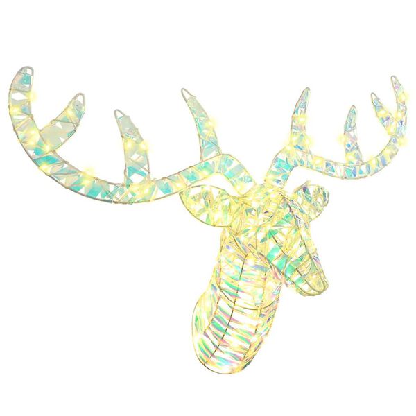 vidaXL Tra&icirc;neau tir&eacute; par un renne Blanc chaud 68 x 36.5 x 62.5 cm PET