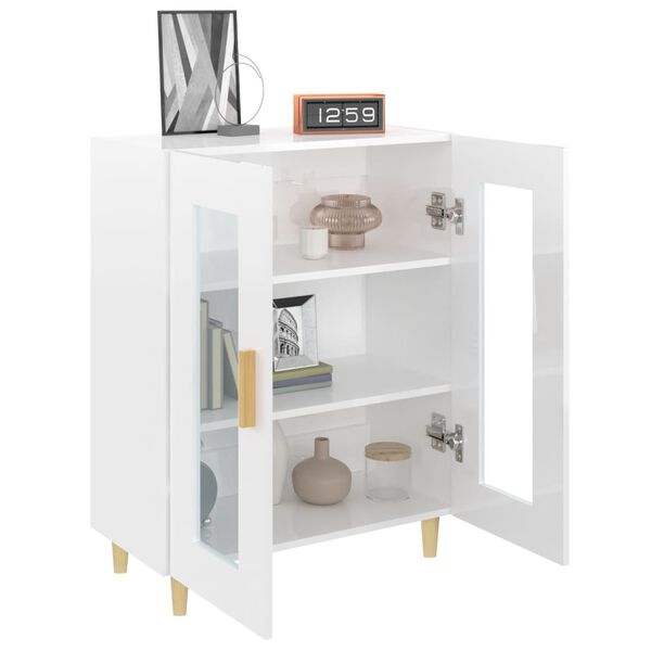 vidaXL Buffet Blanc brillant 69,5x34x90 cm Bois d'ingénierie