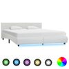 vidaXL Cadre de lit avec LED sans matelas blanc 160x200 cm
