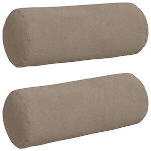vidaXL Coussins d'accent 2 pcs Taupe &Oslash; 15 x 40 cm Tissu en microfibre