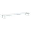 vidaXL Support de moniteur blanc 80x20x8 cm verre tremp&eacute; et m&eacute;tal