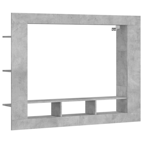 vidaXL Meuble TV gris b&eacute;ton 152x22x113 cm bois d'ing&eacute;nierie