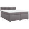 vidaXL Sommier &agrave; lattes de lit avec matelas Gris 200x200 cm Similicuir