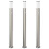 vidaXL Bornes lumineuses avec d&eacute;tecteur lot de 3 110 cm acier inoxydable IP44