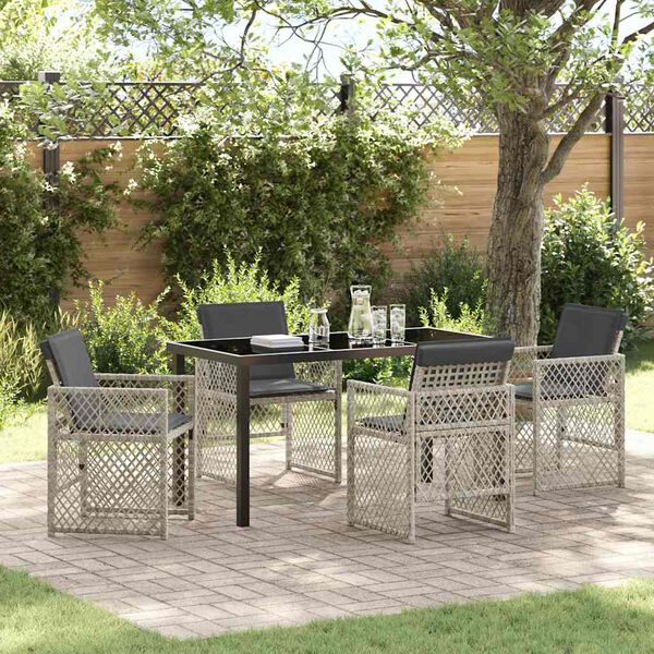 vidaXL Ensemble de salle &agrave; manger pour jardin 5 pcs Gris clair