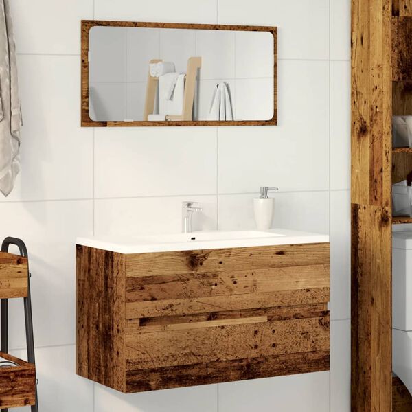 vidaXL Armoire de salle de bain suspendue vieux bois bois d'ingénierie