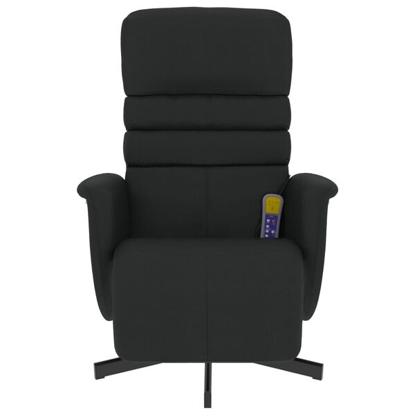 vidaXL Fauteuil inclinable de massage repose-pieds noir similicuir