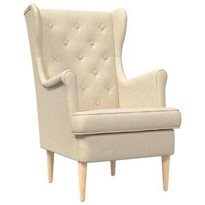 vidaXL Fauteuil Cr&egrave;me Tissu