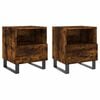 vidaXL Tables de chevet 2pcs ch&ecirc;ne fum&eacute; 40x35x47,5cm bois d&rsquo;ing&eacute;nierie