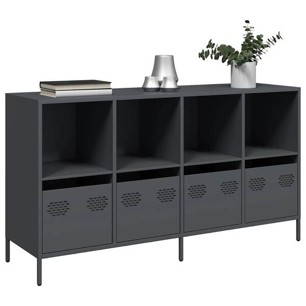 vidaXL Buffet anthracite 135x39x73,5 cm acier lamin&eacute; &agrave; froid