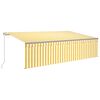 vidaXL Auvent r&eacute;tractable manuel avec store LED 5x3 m Jaune et blanc