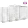 vidaXL Paniers à gabions arqués 20 pcs 300x50x140/160 cm fer galvanisé