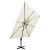 vidaXL Parasol de jardin d&eacute;port&eacute; avec double plateau 300 x 300 cm Sable