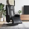 vidaXL Fauteuil inclinable avec repose-pieds noir similicuir