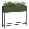 vidaXL Bac de jardin sur&eacute;lev&eacute; Vert olive 100 x 26 x 82 cm Acier
