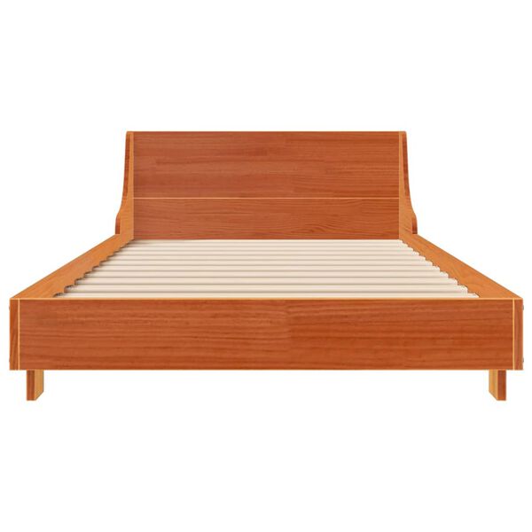 vidaXL Cadre de lit sans matelas cire marron 90x200 cm bois pin massif