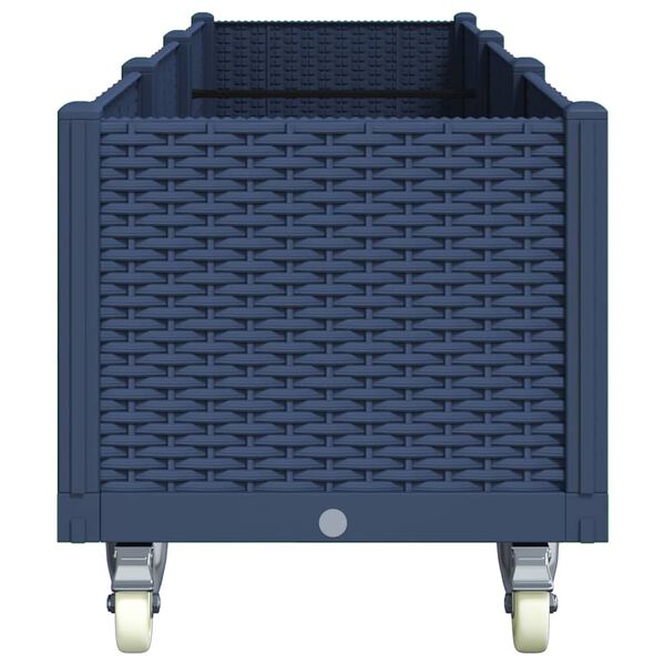 vidaXL Jardini&egrave;re &agrave; roulettes bleu gris 240x50x54 cm PP