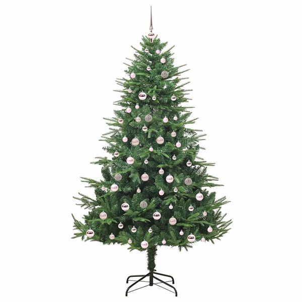 vidaXL Sapin de Noël artificiel pré-éclairé avec set de boules Vert
