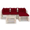 vidaXL Salon palette de jardin 5 pcs avec coussins bois de pin