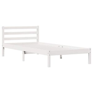 vidaXL Cadre de lit Blanc 215,5 x 85,5 x 69,5 cm Bois de Pin Massif