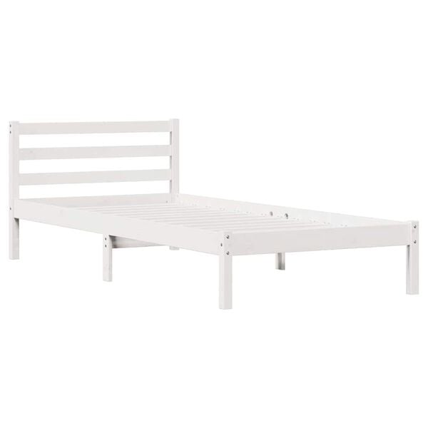 vidaXL Cadre de lit Blanc 208.6 x 157.6 x 69.4 cm Pin massif