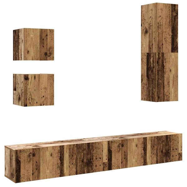 vidaXL Ensemble de meuble TV mural 5 pcs vieux bois bois d'ingénierie