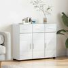 vidaXL Buffet FLORIN Blanc 88,5 x 30,5 x 73 cm Bois d'ing&eacute;nierie