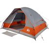 vidaXL Tente de camping &agrave; d&ocirc;me 4 personnes gris et orange imperm&eacute;able