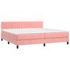 vidaXL Sommier &agrave; lattes de lit avec matelas Rose 200x200 cm Velours