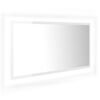 vidaXL Miroir &agrave; LED de bain Blanc brillant 90x8,5x37 cm Acrylique