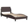 vidaXL Cadre de lit sans matelas Hvar marron fonc&eacute; 80x200 cm tissu