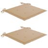 vidaXL Ensemble de bistro 3pcs avec coussins beige Bois de teck massif