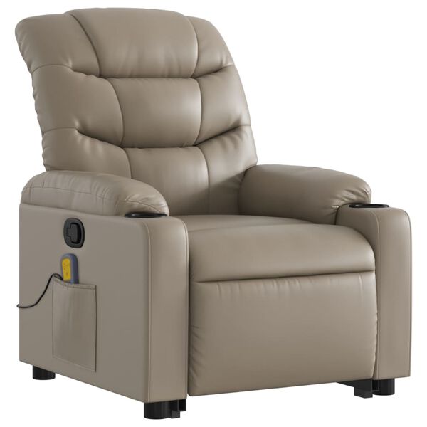 vidaXL Fauteuil inclinable de massage Cappuccino Similicuir