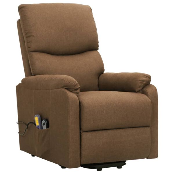 vidaXL Fauteuil de massage Taupe Tissu