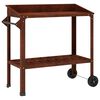 vidaXL Table de rempotage avec roues Rouill&eacute; 96 x 50 x 89 cm