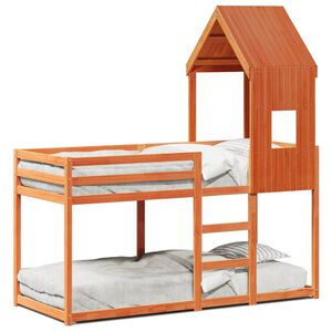 vidaXL Lit superpos&eacute; sans matelas cire marron 80x200 cm pin massif