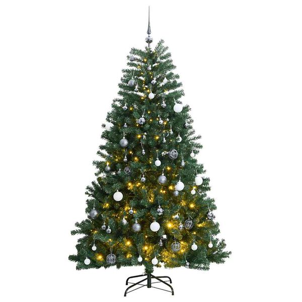 vidaXL Sapin de No&euml;l artificiel articul&eacute; 300 LED et boules 240 cm